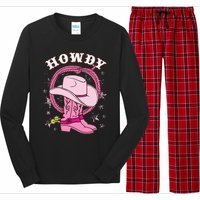 Howdy Cowboy Hat Boots Country Western Rodeo Long Sleeve Pajama Set