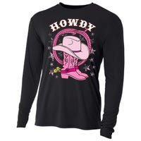 Howdy Cowboy Hat Boots Country Western Rodeo Cooling Performance Long Sleeve Crew