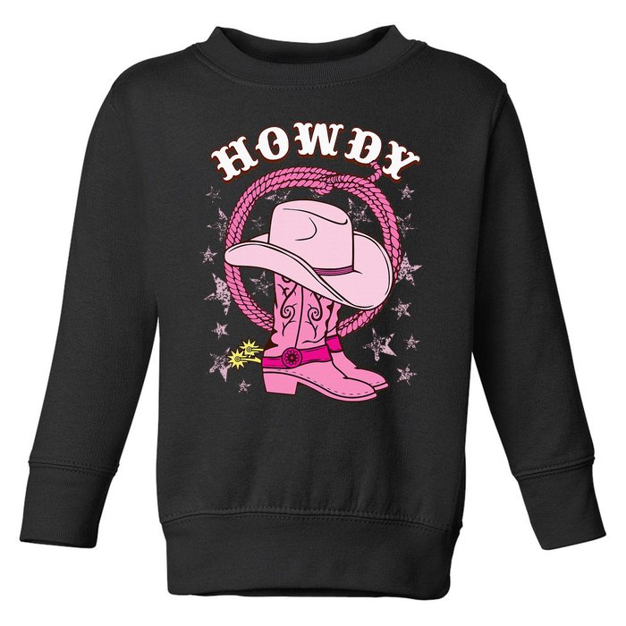 Howdy Cowboy Hat Boots Country Western Rodeo Toddler Sweatshirt