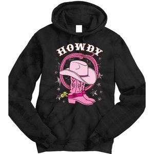 Howdy Cowboy Hat Boots Country Western Rodeo Tie Dye Hoodie