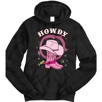 Howdy Cowboy Hat Boots Country Western Rodeo Tie Dye Hoodie