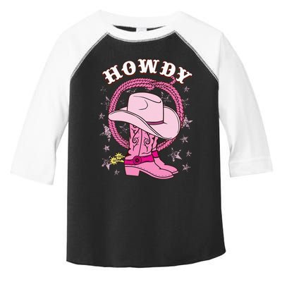 Howdy Cowboy Hat Boots Country Western Rodeo Toddler Fine Jersey T-Shirt