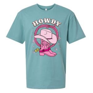 Howdy Cowboy Hat Boots Country Western Rodeo Sueded Cloud Jersey T-Shirt