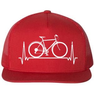 Heartbeat Cycling Flat Bill Trucker Hat