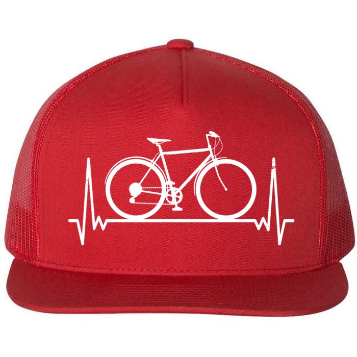 Heartbeat Cycling Flat Bill Trucker Hat