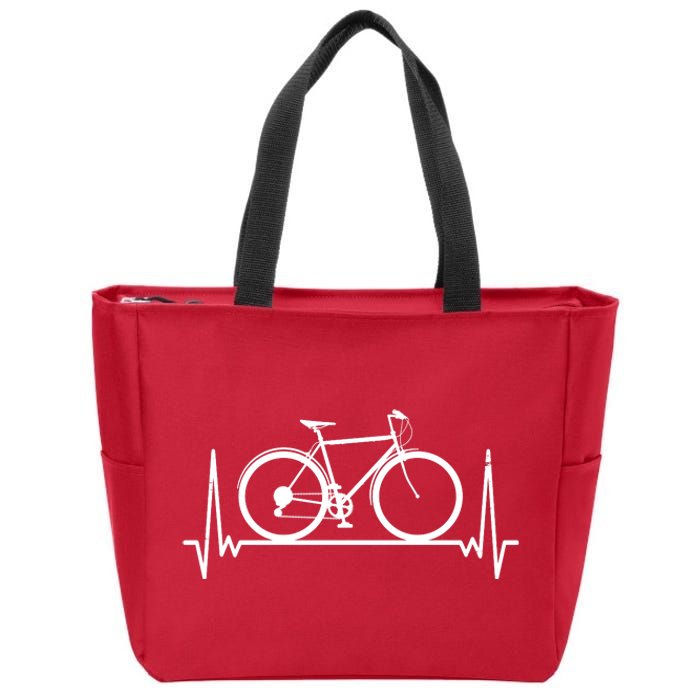 Heartbeat Cycling Zip Tote Bag