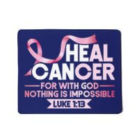 He Can Heal Cancer Christian Ribbon Breast Cancer Awareness Mousepad