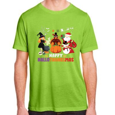 Halloween Christmas Happy Hallothanksmas Thanksgiving Adult ChromaSoft Performance T-Shirt