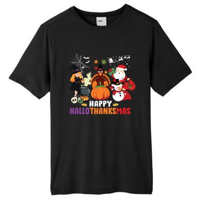 Halloween Christmas Happy Hallothanksmas Thanksgiving Tall Fusion ChromaSoft Performance T-Shirt