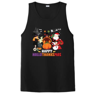 Halloween Christmas Happy Hallothanksmas Thanksgiving PosiCharge Competitor Tank