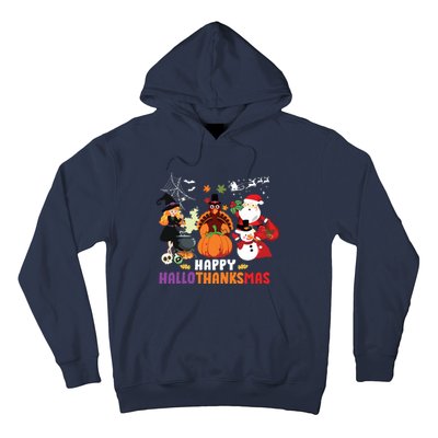 Halloween Christmas Happy Hallothanksmas Thanksgiving Hoodie