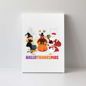 Halloween Christmas Happy Hallothanksmas Thanksgiving Canvas