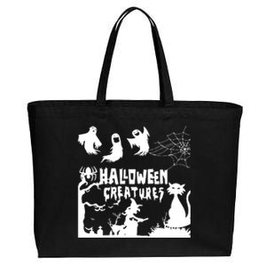 Halloween Creatures Cotton Canvas Jumbo Tote