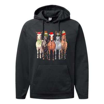 Horses Christmas Performance Fleece Hoodie