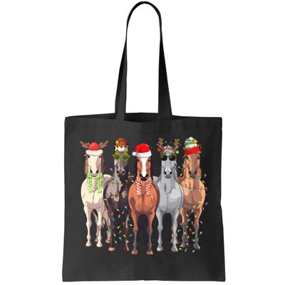 Horses Christmas Tote Bag