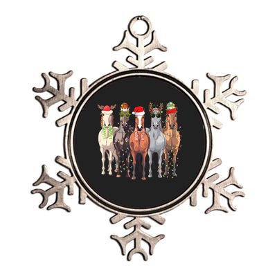 Horses Christmas Metallic Star Ornament