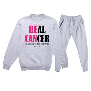 He Can Heal Cancer Premium Crewneck Sweatsuit Set