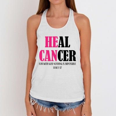 He Can Heal Cancer Women's Knotted Racerback Tank