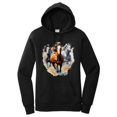 Horses Collage Horse Lover Women's Pullover Hoodie