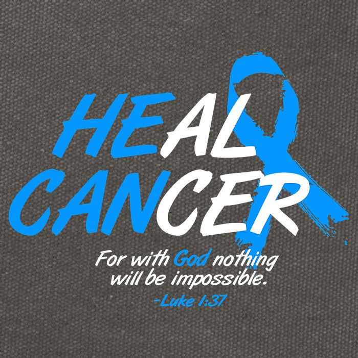 He Can Heal Cancer Colon Cancer Awareness Blue Ribbon Cotton Canvas Backpack