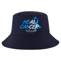 He Can Heal Cancer Colon Cancer Awareness Blue Ribbon Cool Comfort Performance Bucket Hat