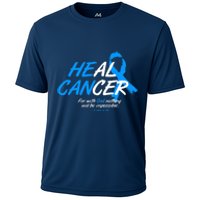 He Can Heal Cancer Colon Cancer Awareness Blue Ribbon Cooling Performance Crew T-Shirt