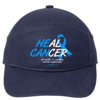 He Can Heal Cancer Colon Cancer Awareness Blue Ribbon 7-Panel Snapback Hat