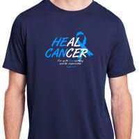 He Can Heal Cancer Colon Cancer Awareness Blue Ribbon Adult ChromaSoft Performance T-Shirt