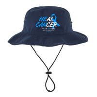 He Can Heal Cancer Colon Cancer Awareness Blue Ribbon Legacy Cool Fit Booney Bucket Hat