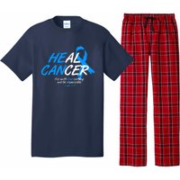 He Can Heal Cancer Colon Cancer Awareness Blue Ribbon Pajama Set