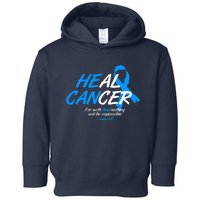 He Can Heal Cancer Colon Cancer Awareness Blue Ribbon Toddler Hoodie