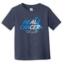 He Can Heal Cancer Colon Cancer Awareness Blue Ribbon Toddler T-Shirt