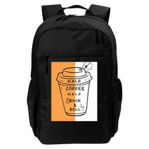 Half Coffee Half Rock & Roll Funny Music Quote  Daily Commute Backpack