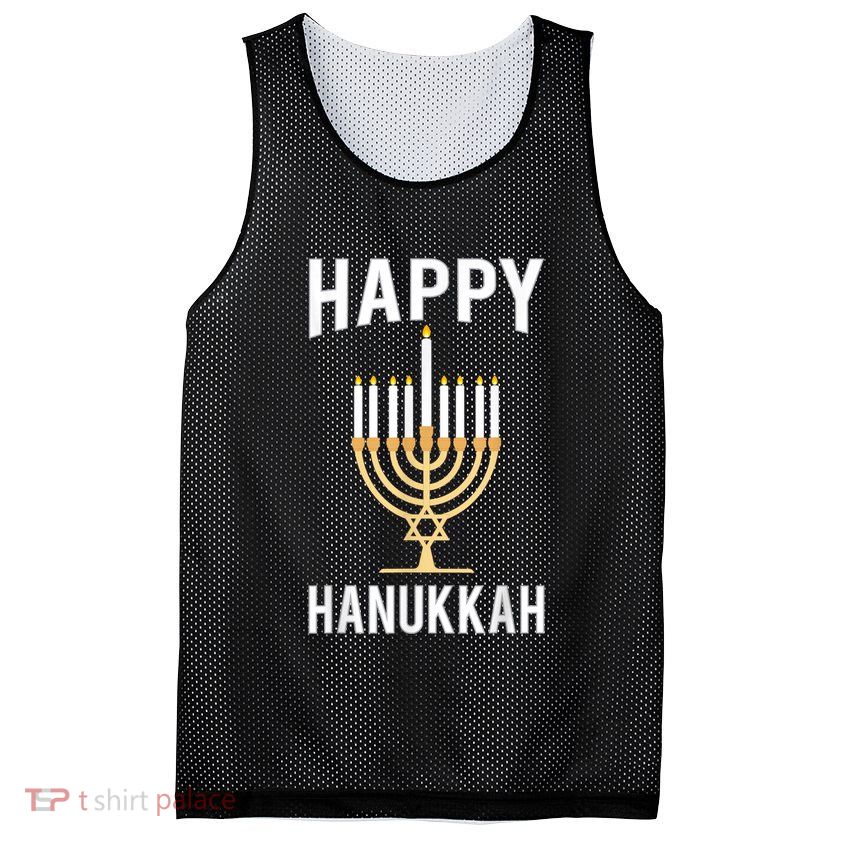 Happy Chrismukkah Hanukkah Mesh Reversible Basketball Jersey Tank