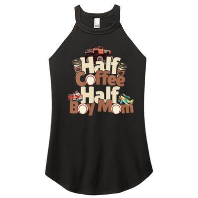 Half Coffee Half Mom Cute Wife Funny Sayings Women’s Perfect Tri Rocker Tank