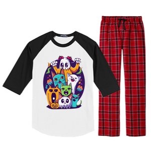 Halloween Cats Raglan Sleeve Pajama Set