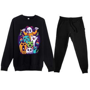 Halloween Cats Premium Crewneck Sweatsuit Set