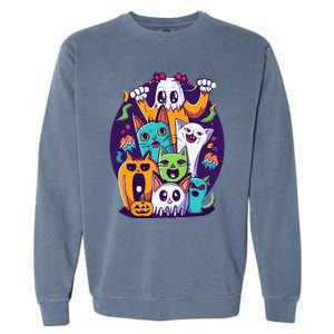 Halloween Cats Garment-Dyed Sweatshirt