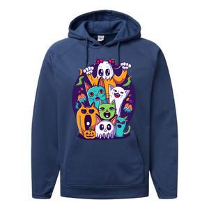 Halloween Cats Performance Fleece Hoodie