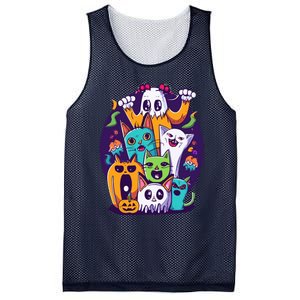 Halloween Cats Mesh Reversible Basketball Jersey Tank