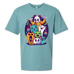 Halloween Cats Sueded Cloud Jersey T-Shirt