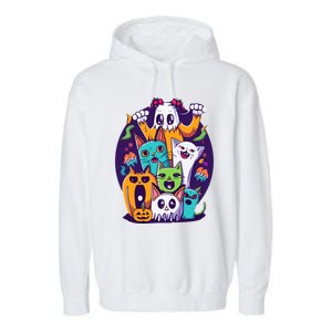 Halloween Cats Garment-Dyed Fleece Hoodie