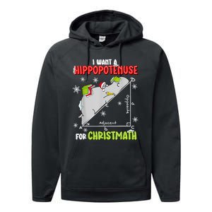 Hippopotamus Christmath Performance Fleece Hoodie