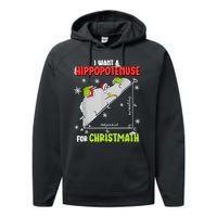 Hippopotamus Christmath Performance Fleece Hoodie