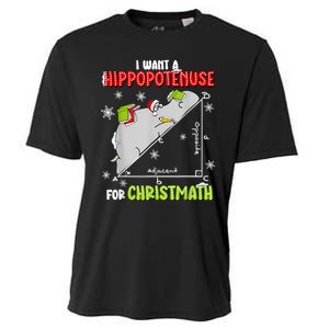 Hippopotamus Christmath Cooling Performance Crew T-Shirt