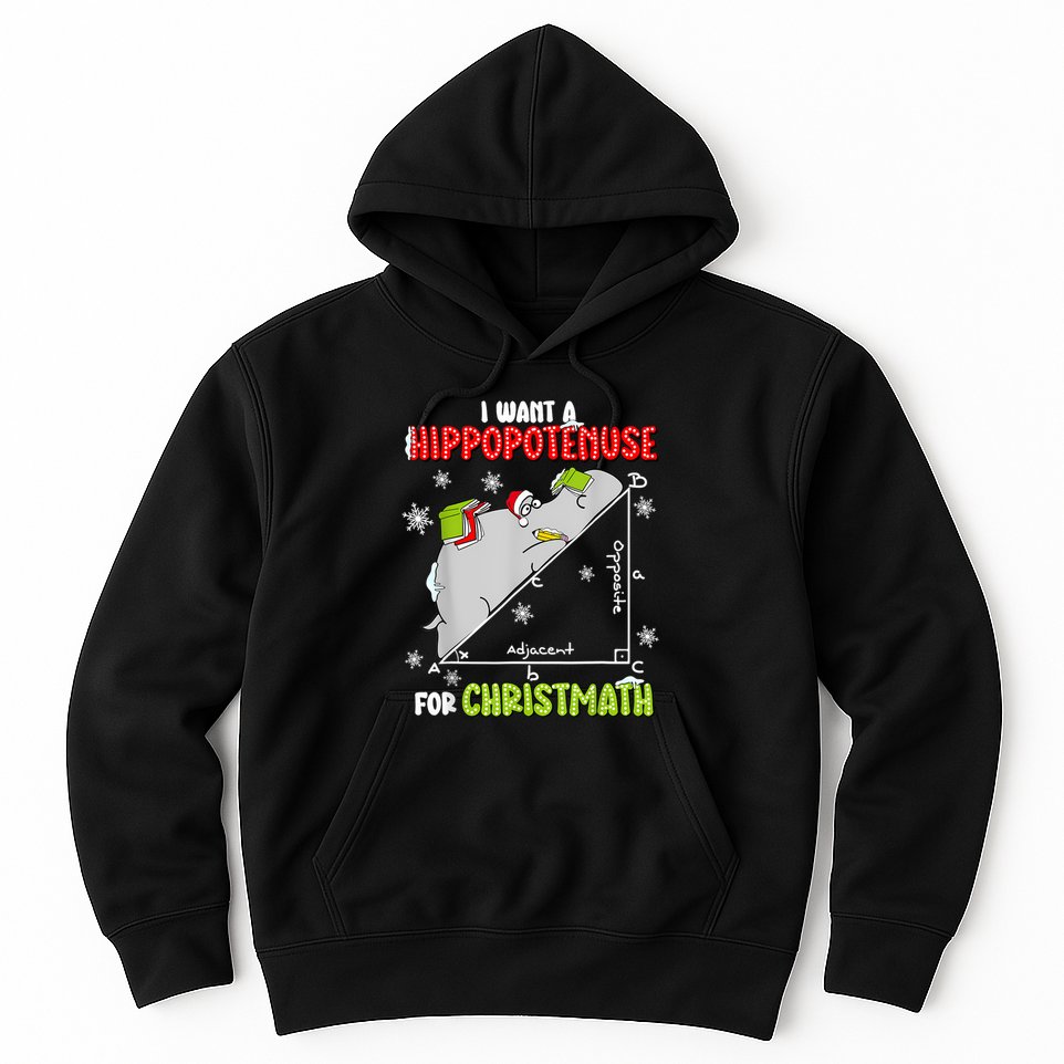 Hippopotamus Christmath Hoodie