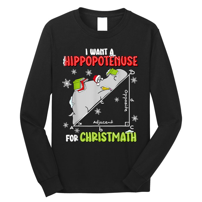 Hippopotamus Christmath Long Sleeve Shirt