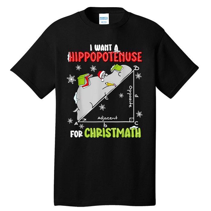 Hippopotamus Christmath Tall T-Shirt