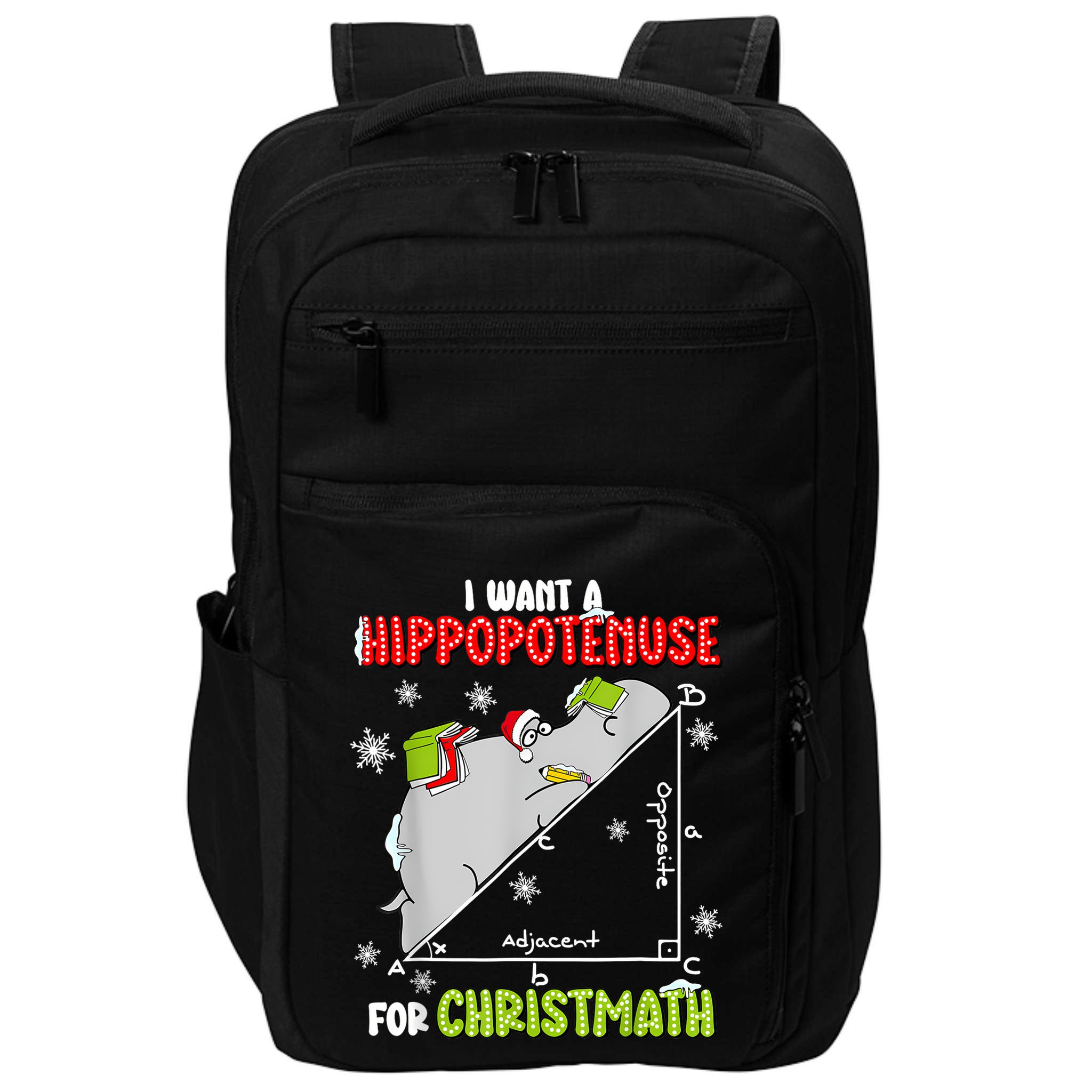 Hippopotamus Christmath Impact Tech Backpack