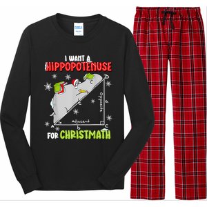 Hippopotamus Christmath Long Sleeve Pajama Set